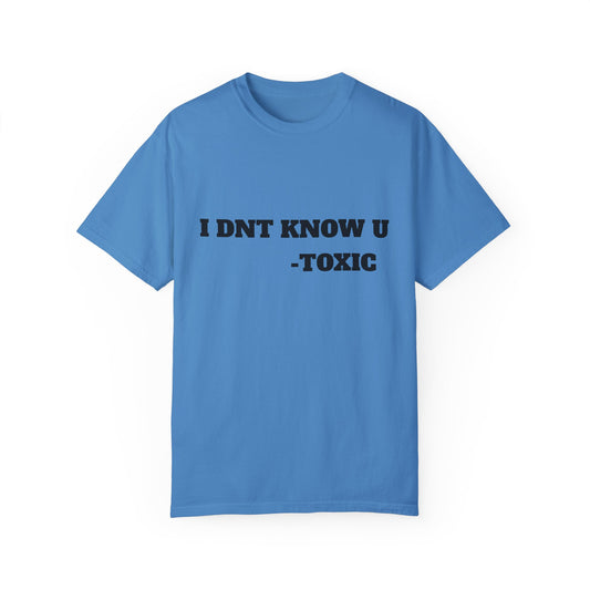 Toxic Statement Unisex Garment-Dyed T-Shirt - I DNT KNOW U