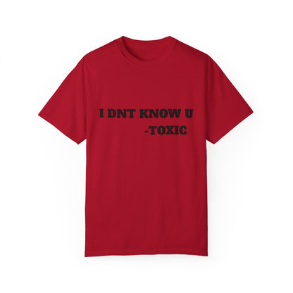 Toxic Statement Unisex Garment-Dyed T-Shirt - I DNT KNOW U