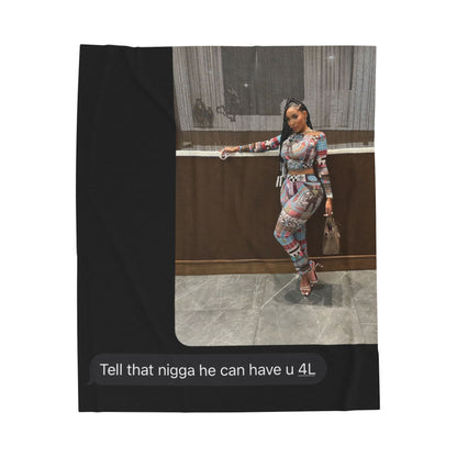 Cozy Velveteen ‘HE CAN HAVE YOU 4L’ Plush Blanket with Bold Text Design – Perfect for Lounging and Gift Giving